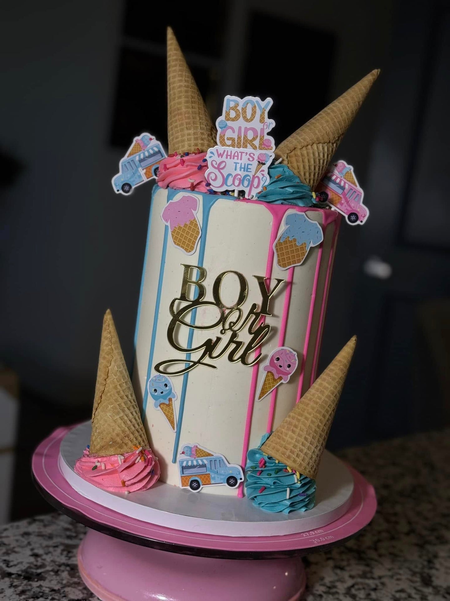Tall 4-Layer Custom Cake