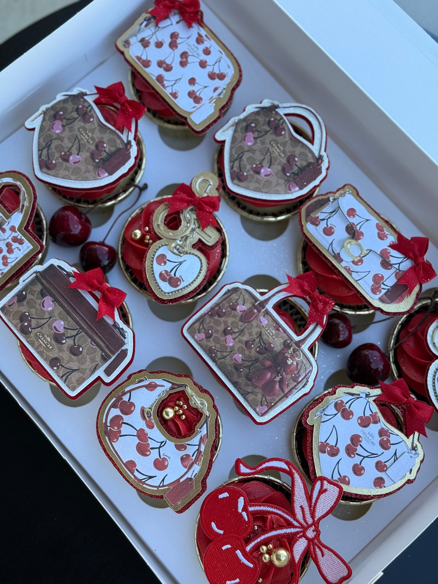 Video Tutorial on How to Make Non-Edible Card Stock Cupcake Toppers (Coach Cherry Theme)