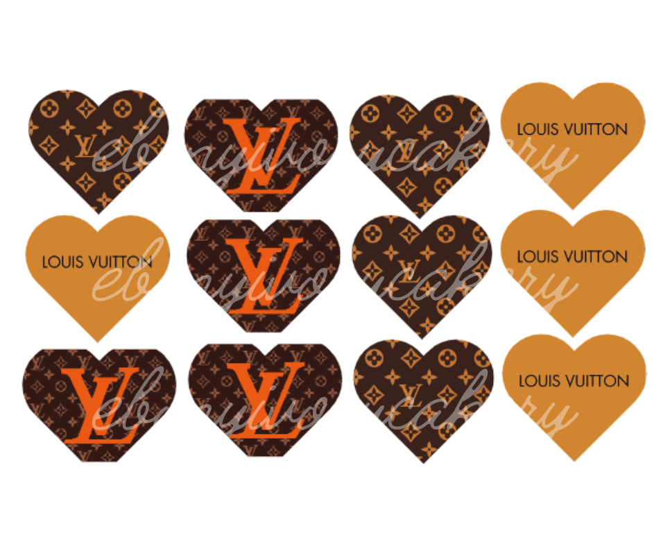 LV Hearts- Cupcake Template (Digital PNG file)