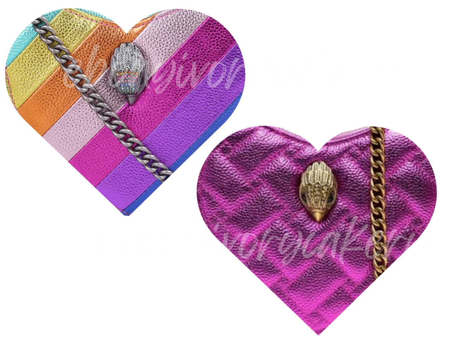 Rainbow Kurt Geiger 6 inch Heart Templates