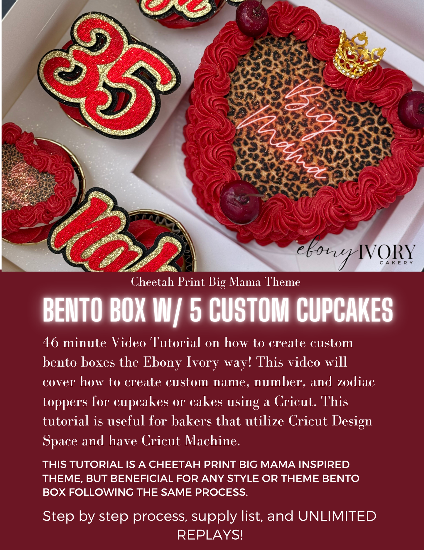 Bento Box w/ 5 Custom Cupcakes Video Tutorial
