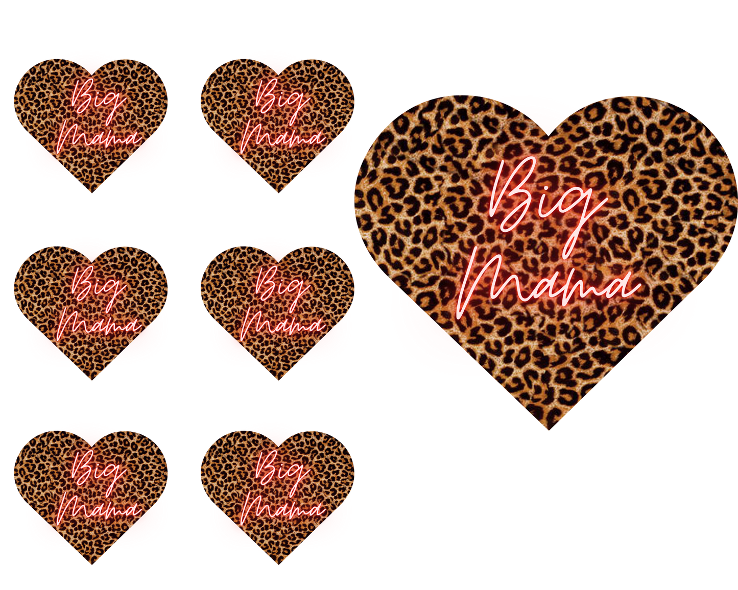 Cheetah Print/ Big Mama Heart Template