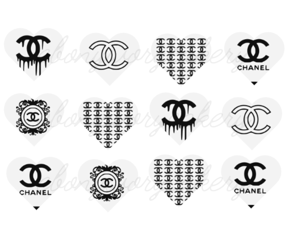 Chanel Hearts- Cupcake Template (Digital PNG File)