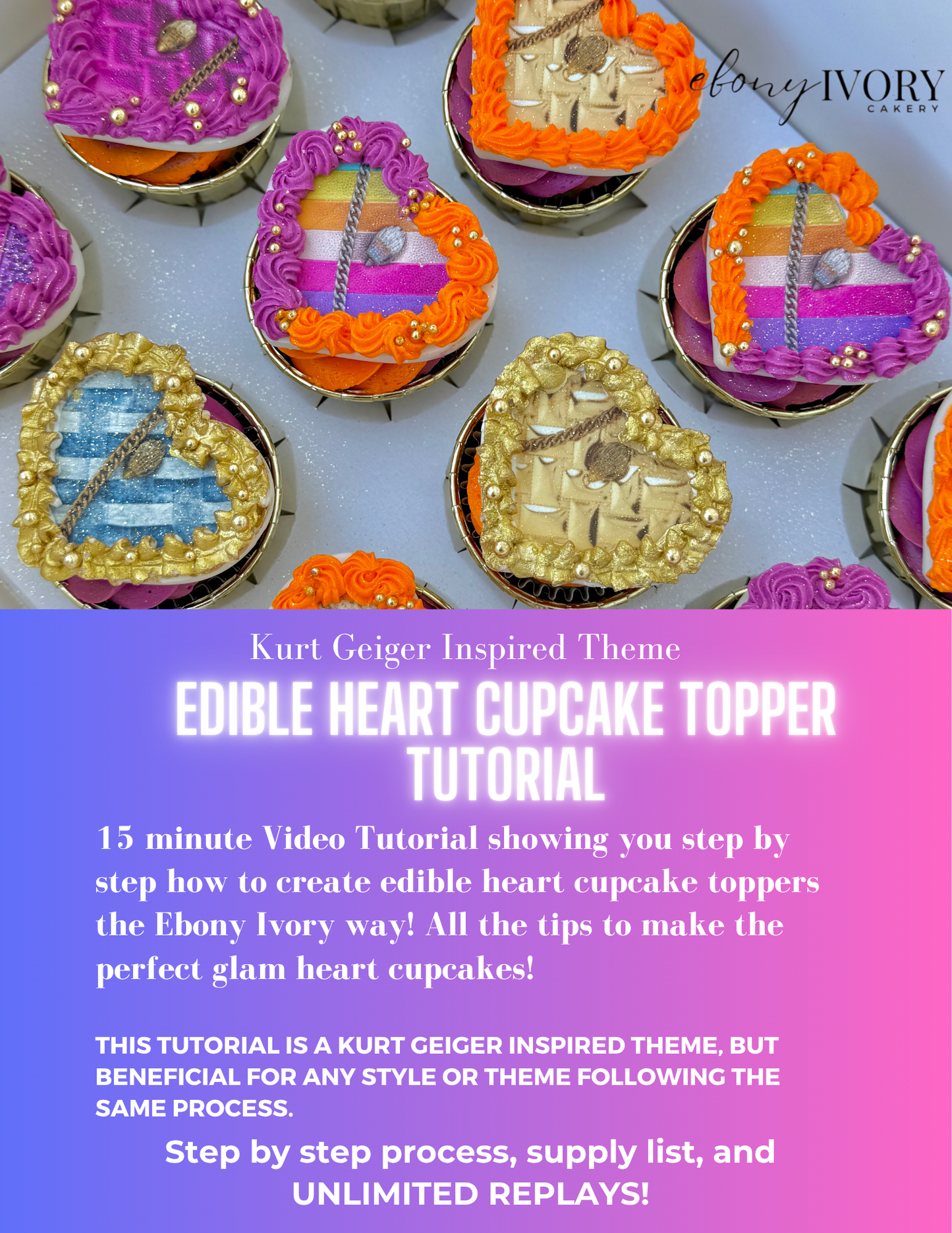 Edible Heart Cupcake Toppers/Cupcakes Video Tutorial