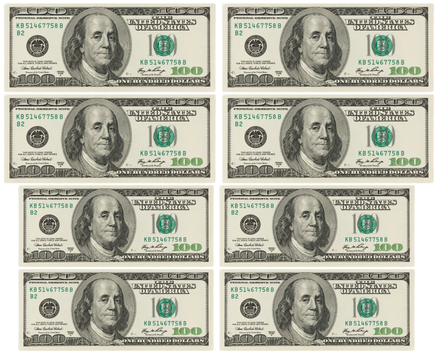 $100 dollar bills Template