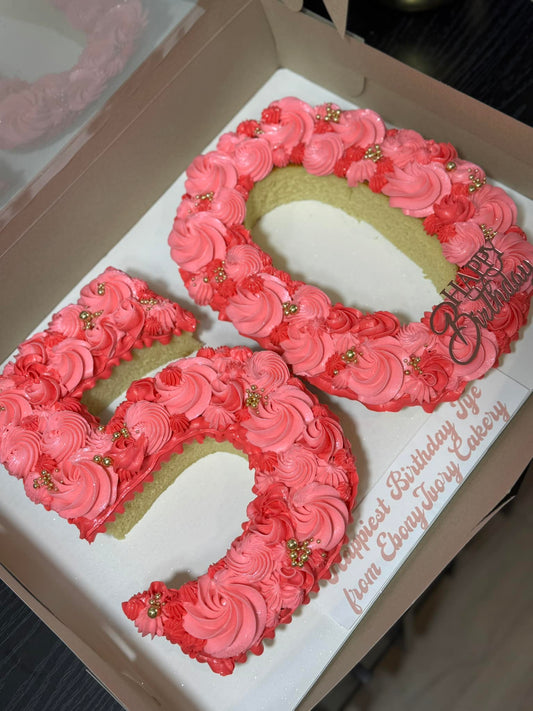 Number-Shaped Custom Cakes