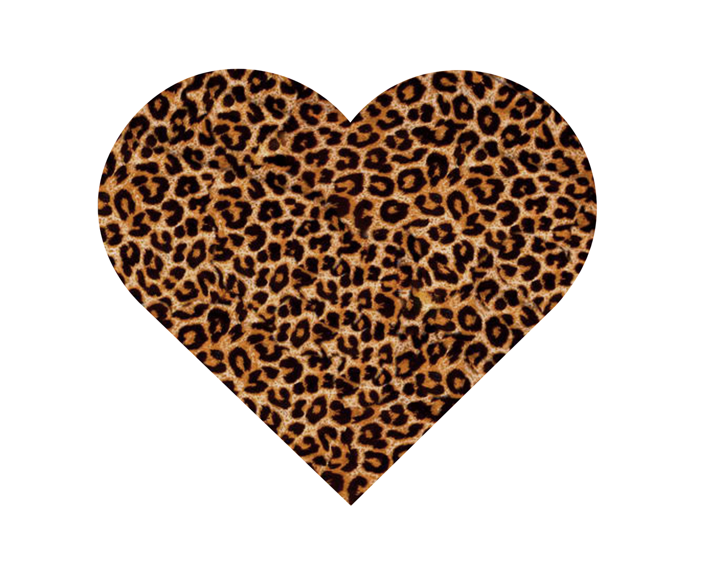 8 inch Cheetah print heart template