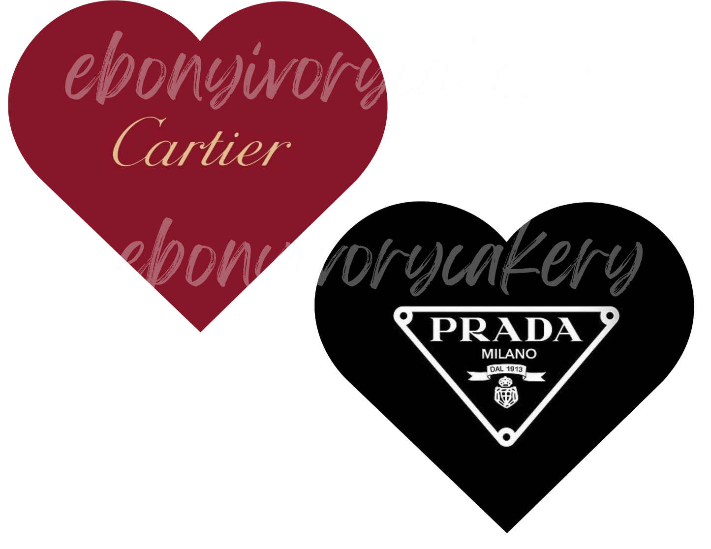 Cartier and Prada 6 inch Heart Template
