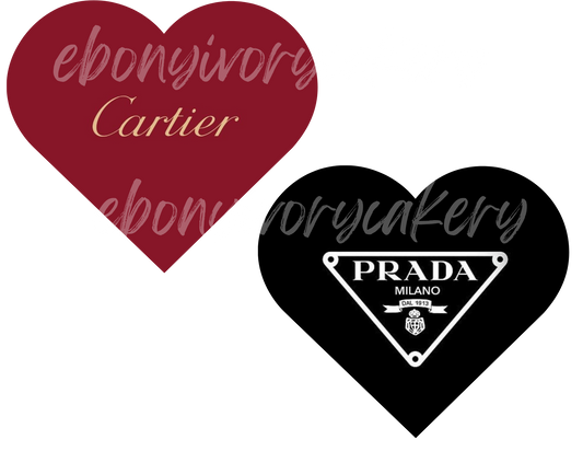 Cartier and Prada 6 inch Heart Template