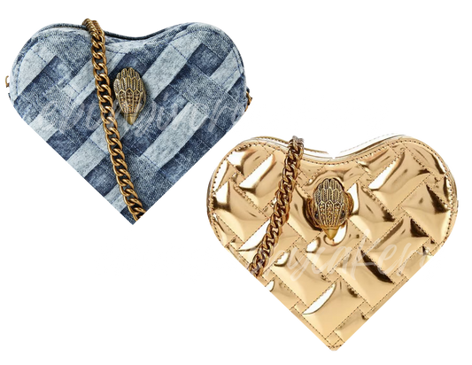 Denim and Gold Kurt Geiger 6 inch Heart Template