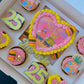 Deluxe Bento Box-8 Cupcakes & 1 Heart Shaped Cake (6in)