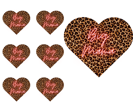 Cheetah Print/ Big Mama Heart Template