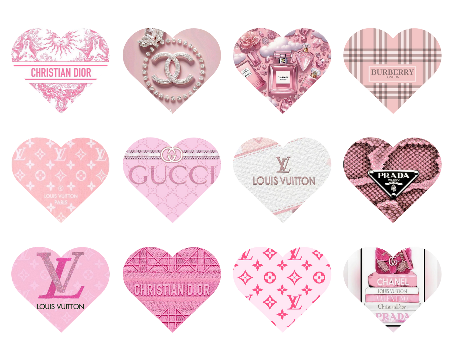 Pink Glam Designer Hearts Template
